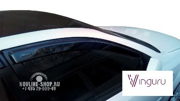 Дефлекторы окон Vinguru Daewoo Gentra 2012- сед накладные скотч к-т 2 шт., материал литьевой поликарбонат