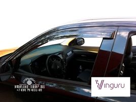 Дефлекторы окон Vinguru Mitsubishi Outlander NEW 2012- накладные скотч к-т 4 шт., материал литьевой поликарбонат