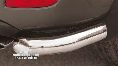 Защита задняя "уголки" d 76 (компл 2шт.) "Hyundai Santa Fe" 2006